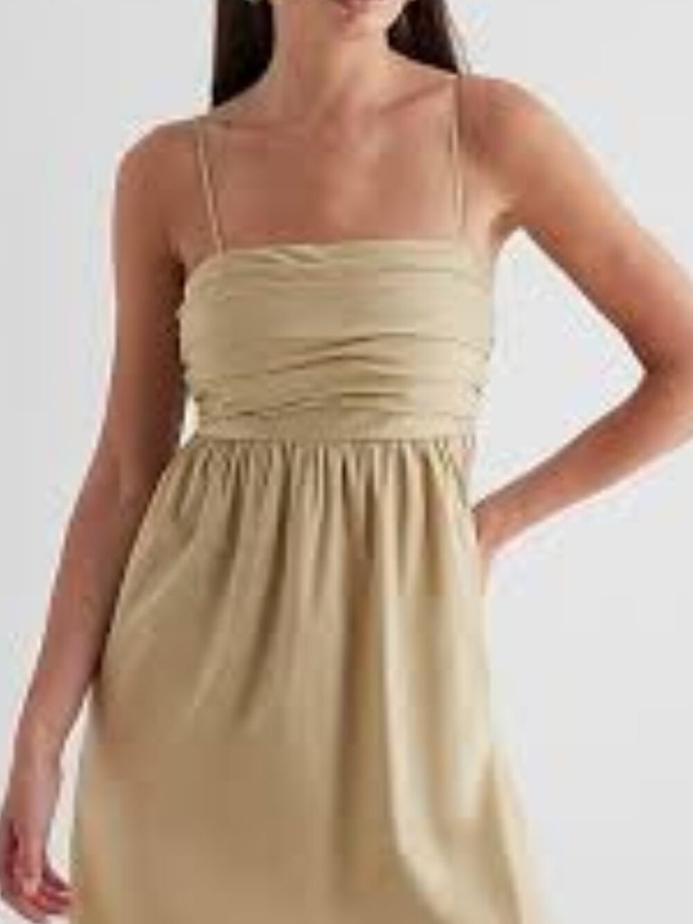 Express Tan Pleated Cami Top